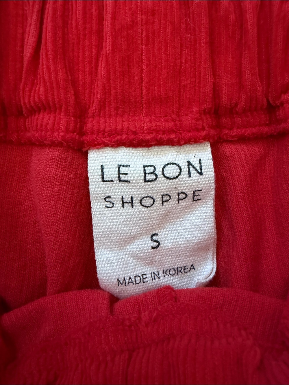 Le Bon Shoppe Arc Pants in Red Soft Corduroy-S - Picture 4 of 6